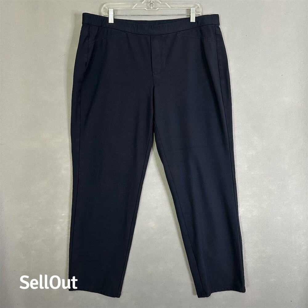 J.Jill Pants Women's Plus Sz 2X Slim Leg Pant Blue Stretch Business Casual Comfy